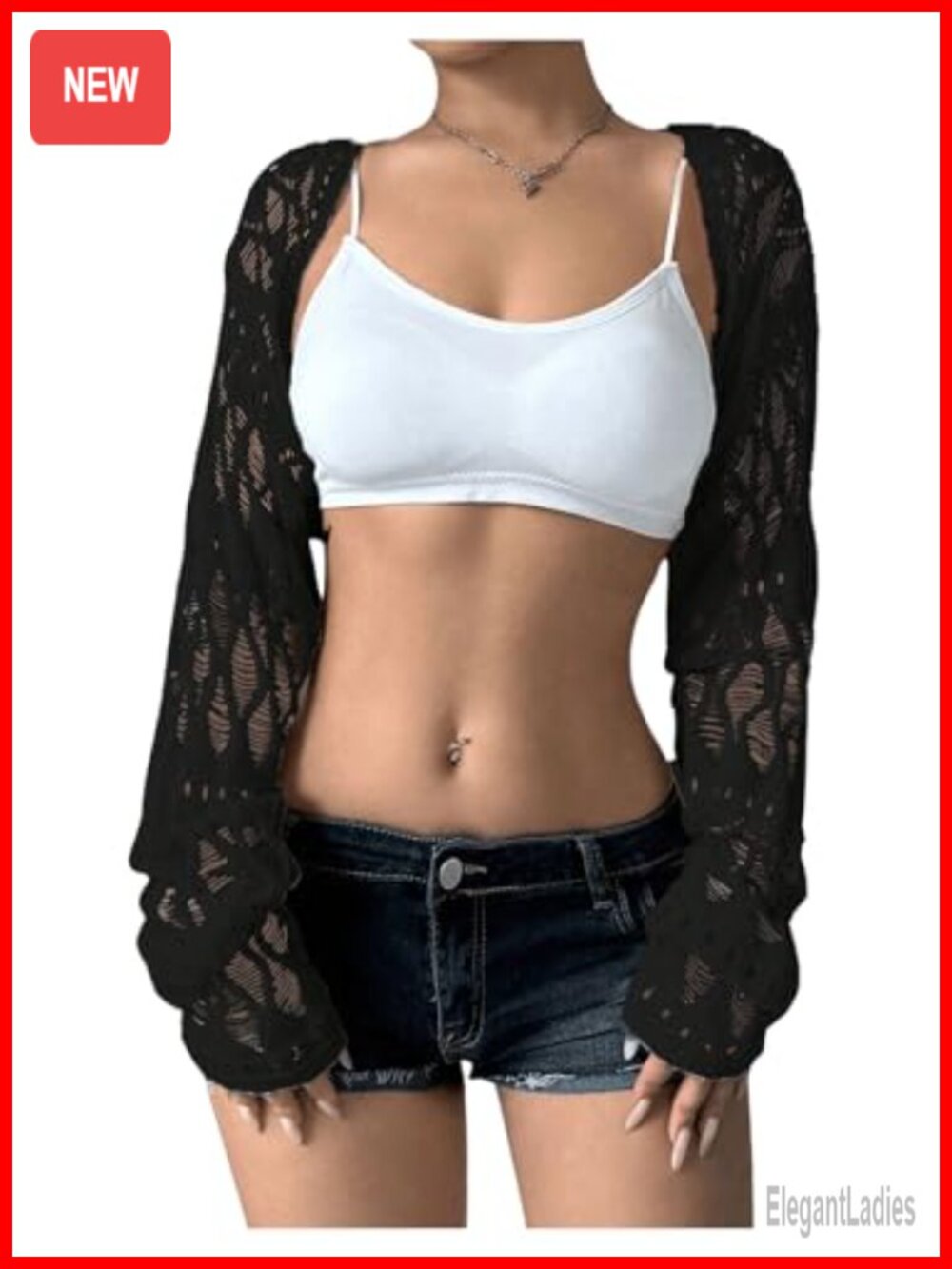 Crochet Cropped Shrug Bolero Hollow Out Knit Cardigan Lightweight Y2K